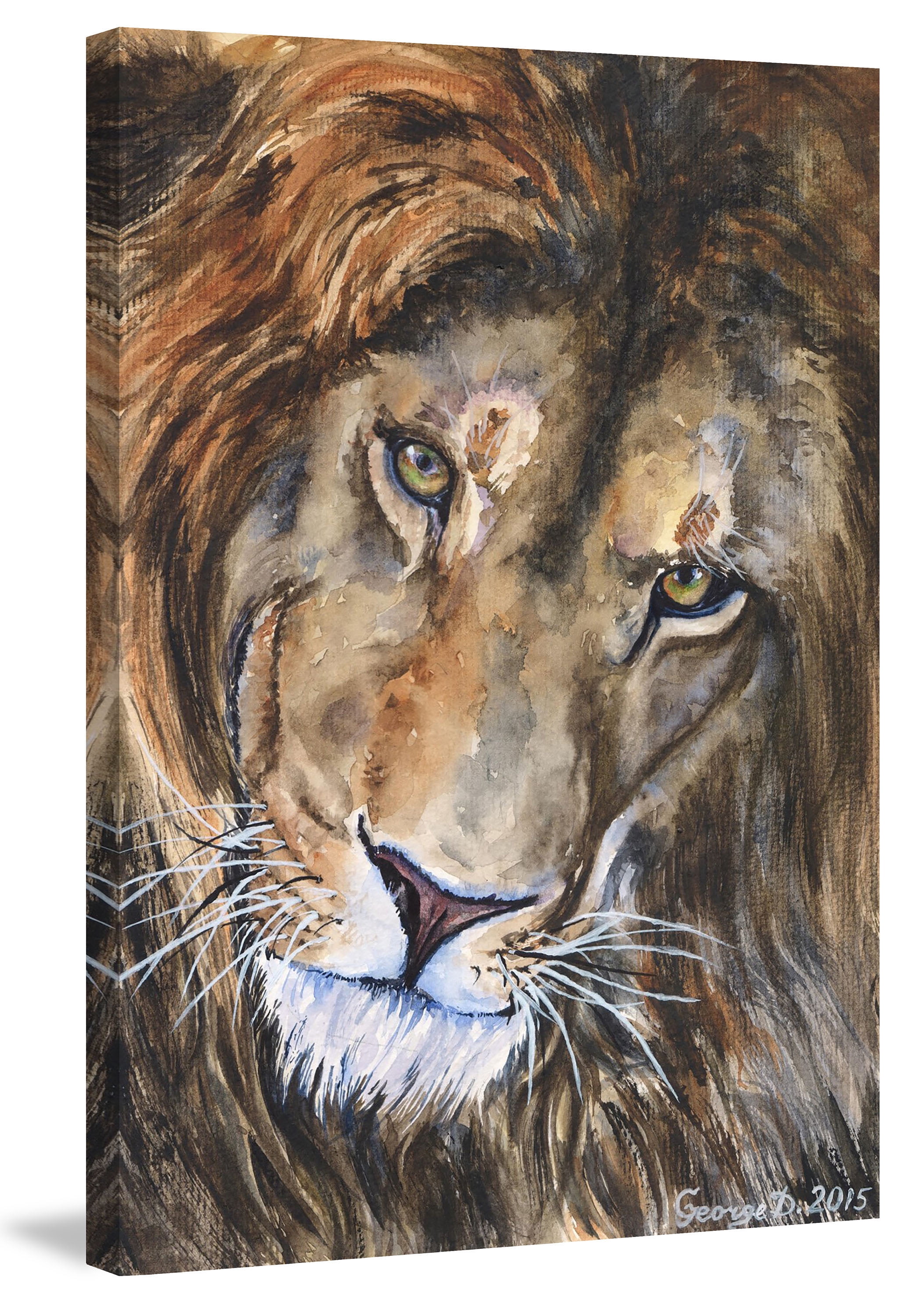 Painting LED Lights Bluetooth Lamp Lion Wall Art Printed Picture Giclee Animal