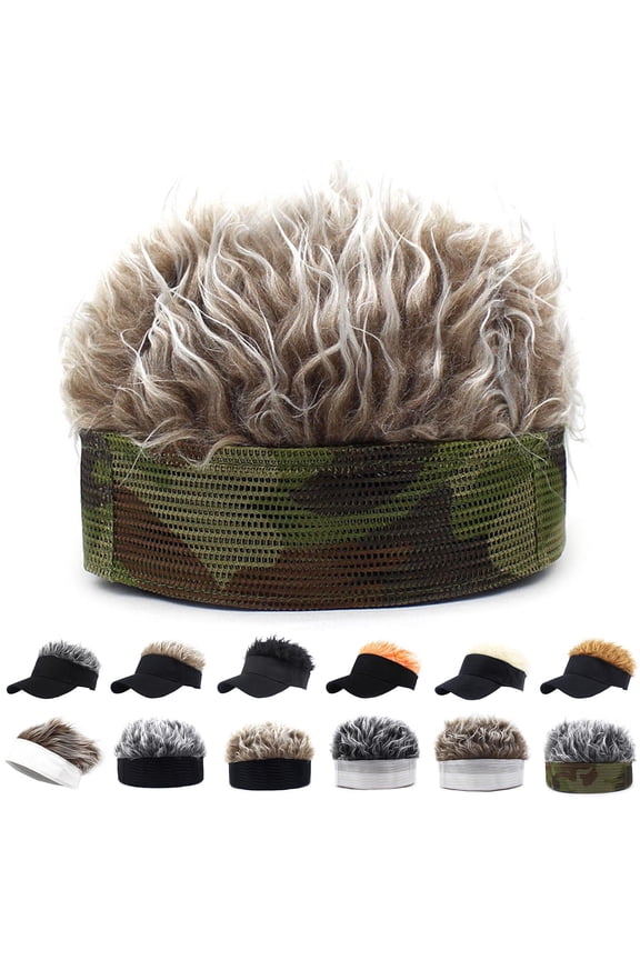 Fashion Wig Hat Curved Brim Easy to Wear Comfortable Male Fake Hair Cap for Going Out