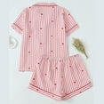 thumbnail image 6 of Women's Pajamas Soft Shorts Pjs Set with Heart Print Short Sleeve Tops Sleepwear Homewear, 6 of 8
