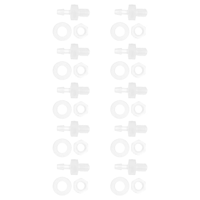 Conectores de adaptador de rosca externa M5 de 1/8" de barbilla de plástico Unique Bargains, kit de 1 juego, PP transparente