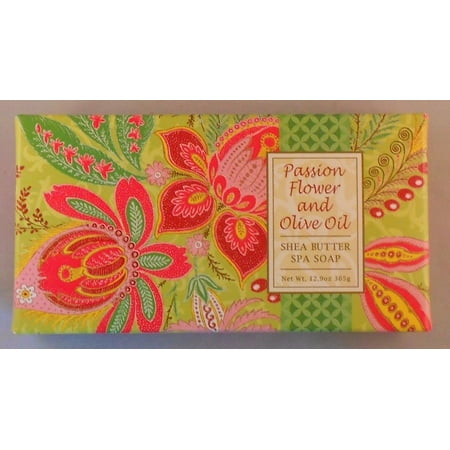 - Greenwich Bay PASSION FLOWER Shea Butter Spa Soap, Box Set of 3 Bars, 4.3oz Each