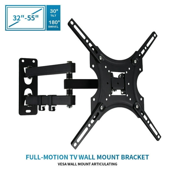 TV Wall Mount Full Motion Swivel Articulating Bracket Most 32”-55” LED LCD OLED Plasma Flat Screen TV (Medium Full-Motion)