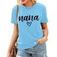 thumbnail image 2 of Delayuji Shirts for Women Shirt Heart Printed Casual Short Sleeve Tee Top Blue M Polyester,Spandex Short Sleeve Shirts for Women, 2 of 5