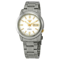 Deals on SEIKO Series 5 Automatic Off White Dial Mens Watch