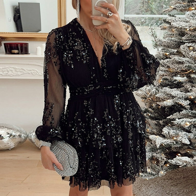 Summer Saving MORESEC V Neck Dress for Women Mini Dress for Women Wedding Dresses Party Evening Dress High Waist Flattering Dresses To Hide Tummy Casual Dresses Summer Dresses Summer Outfits Walmart.c...