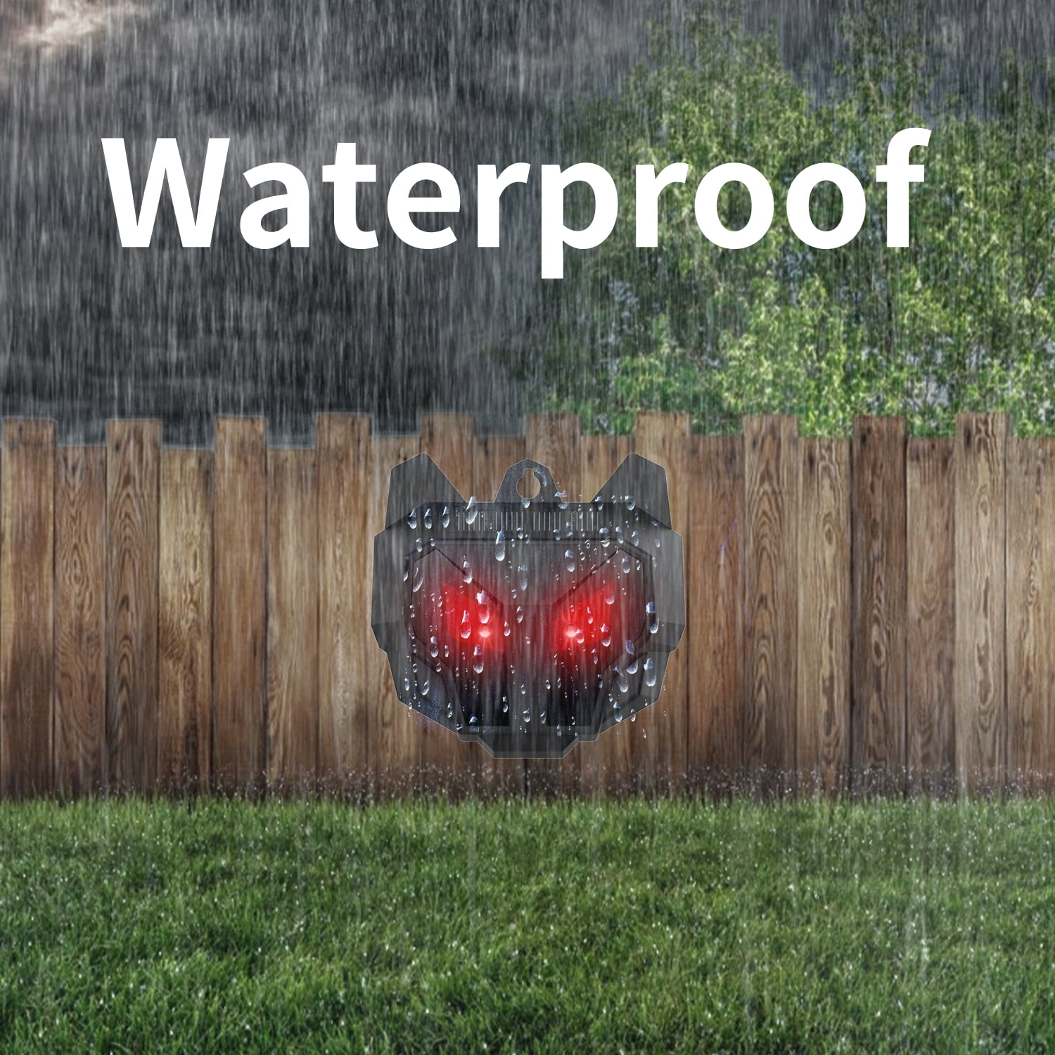 X-PEST Nocturnal Wildlife Repellent 4 Pack, Solar Powered Deer Repellent Devices, Coyote Deterrent Outdoor, Bionic Eyes Predator Light, Red Strobe Light