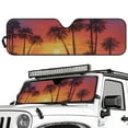 thumbnail image 2 of Uorisanigo Windshield Sun Shade Foldable 1 Piece Orange Sunset Palm Trees Car Sunshade Sun Visor Suitable for K JKU TJ 2 Door / 4 Door, Heat and UV Rays Blocker Keeps Vehicle Cool, 2 of 7
