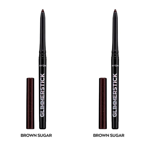 Avon Ultra Colour Glimmerstick Retractable Diamonds Eyeliner, BROWN SUGAR, Waterproof & Smudge-Proof Shimmer Eye Makeup, SET OF 2, 0.012 oz / 0.35 g Each