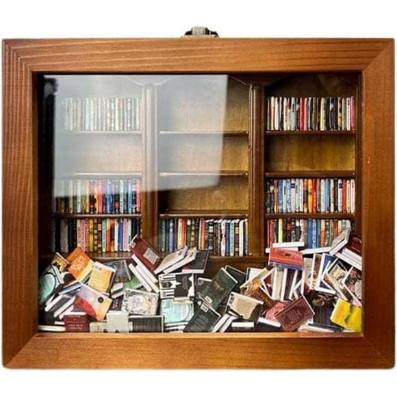 Qucyy Anxiet-y Bookshelf | Anxiet-ys Bookshelf Shake Away Your Anxiet-y | Miniature Bookshelf | Handmade Small Bookshelf Craft | Unique And Creative For Book Lovers 1