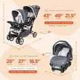 thumbnail image 4 of Baby Trend Double Stroller & 2 Ally 35 Infant Car Seat Combo Set, Magnolia, 4 of 13