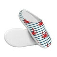 thumbnail image 3 of Balery Cute Red Crabs With Nautical Pattern Women's Fuzzy Memory Foam Slippers Fluffy Winter House Shoes Indoor and Outdoor-37/38, 3 of 7