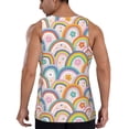 thumbnail image 3 of Easygdp Rainbow Flowers Men's Tank Top, Sleeveless Muscle T Shirts, Breathable, Quick-Dry, Loose for Gym, Running, Fitness - 4X-Large, 3 of 9