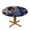 thumbnail image 3 of BANET Winter Cute Dogs Round Table Cloth Snowflakes Polyester Tablecloth Waterproof Tablecloth Dinning Table Cover for Indoor Outdoor Party Picnic 31"-35, 3 of 8
