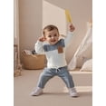 thumbnail image 4 of Conjunto de ropa para bebé niño pequeño: jersey de manga larga de felpa a la moda con pantalones de color liso, 2 piezas, atuendo de invierno., 4 of 9