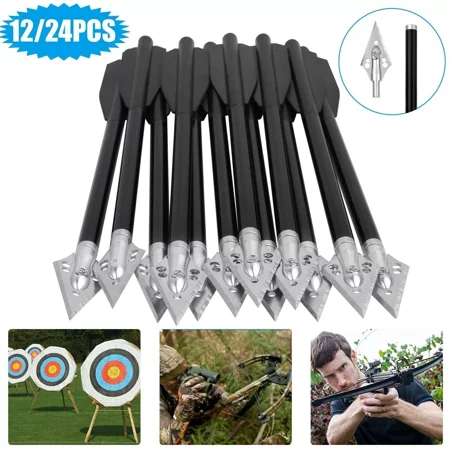 24/48pcs 6.5 Inch Hunting Crossbow Bolts Metal Archery Crossbow Arrows 50-80lbs