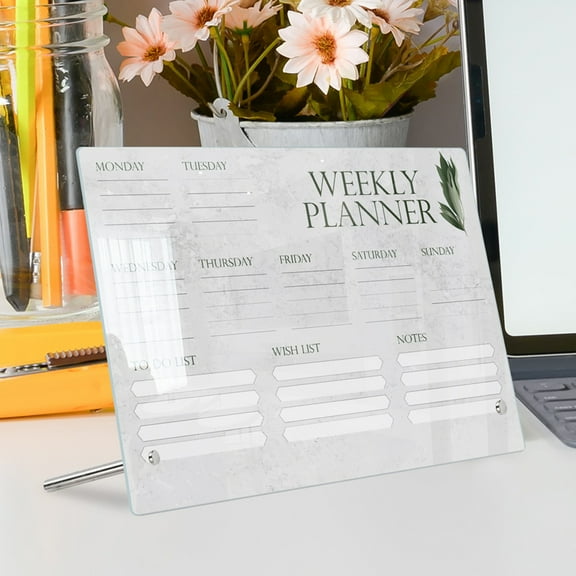 GOOHOCHY Acrylic Dry Erase Board for Home Use Assorted Color Weekly Planner Fridge Calendar 1