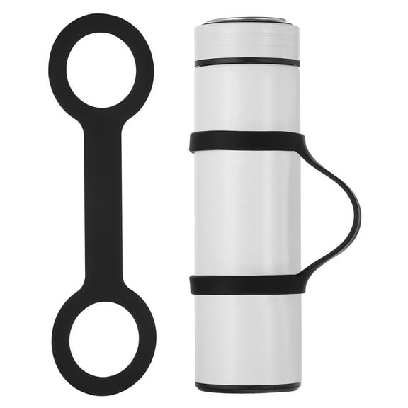 Uxcell Water Bottle Carrier Grip Silicone Water Handle Grip, Black