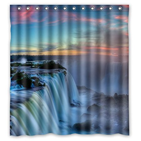 Hellodecor Niagara Falls Shower Curtain Polyester Fabric Bathroom