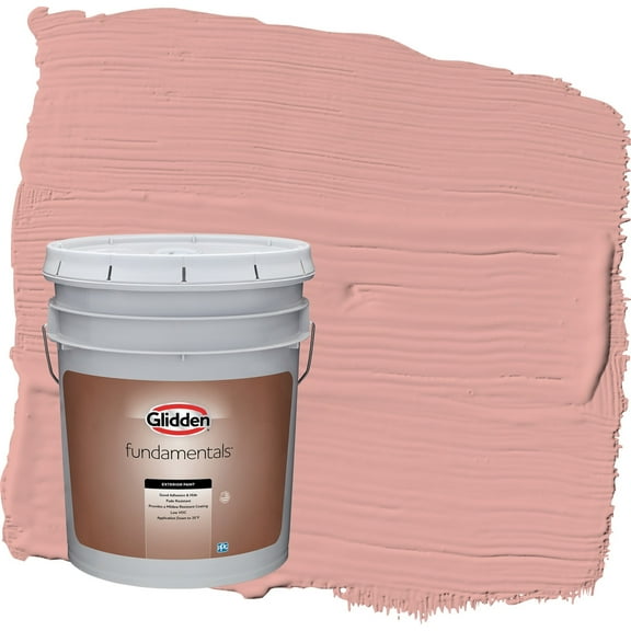 Glidden Fundamentals Coral Cove / Orange Satin Exterior Paint, 5 Gallon