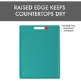 thumbnail image 4 of Dexas NSF Certified Polysafe Cutting Board with Handle, 11 x 14.5 Inches, Reversible Kitchen Cutting Board, Teal Green, 4 of 5