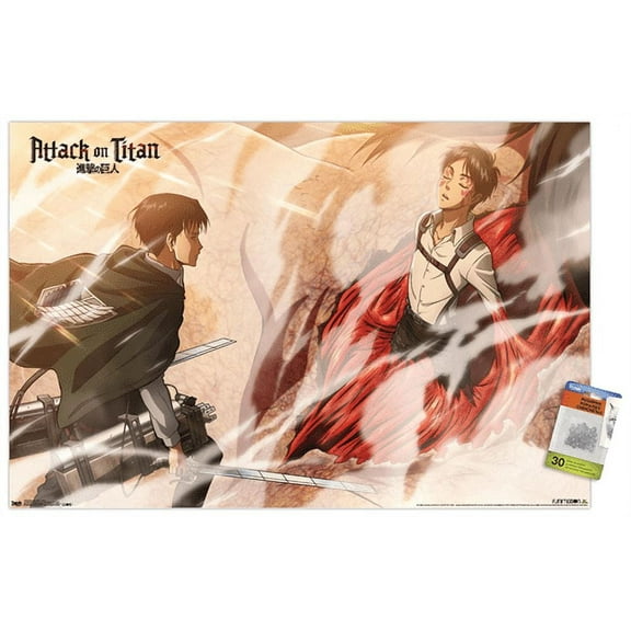 Attack on Titan - Wind Wall Poster with Push Pins, 22.375" x 34"