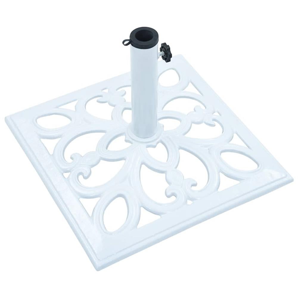 Pemberly Row Contemporary Durable Cast Iron Umbrella Base in White