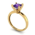 thumbnail image 2 of Solitaire Engagement Ring for Women - 1ct Natural Amethyst in 18K Yellow Gold Promise Ring, 2 of 6
