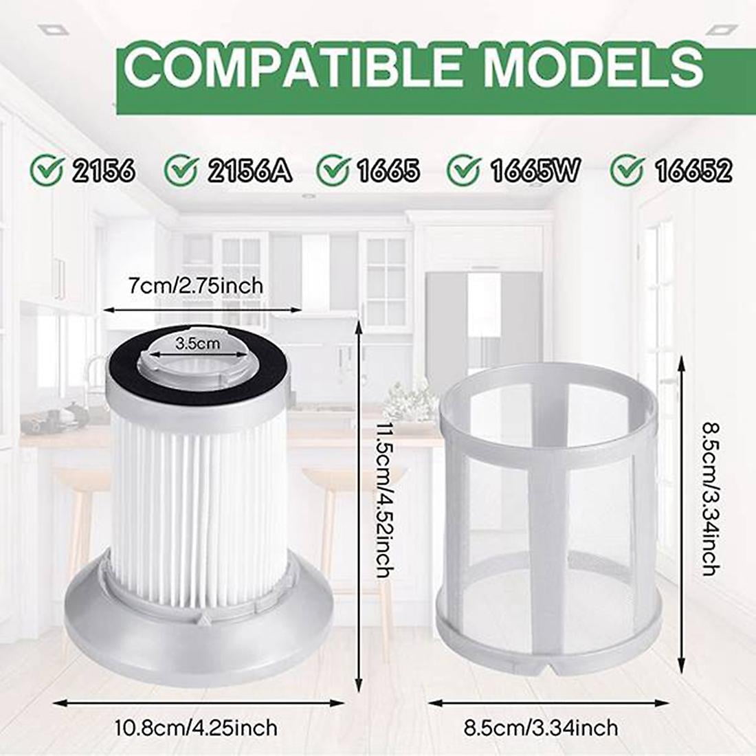 JORAIR Replacement Vacuum Filter 2-Pack For Bissell Zing Canister Vacuums | Fits 2156A, 1665, 16652