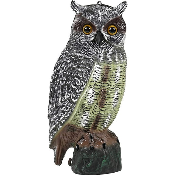 Galashield Owl Decoy | Plastic Owls to Scare Birds Away | Owl Statue for Garden & Outdoors 16.5" Tall