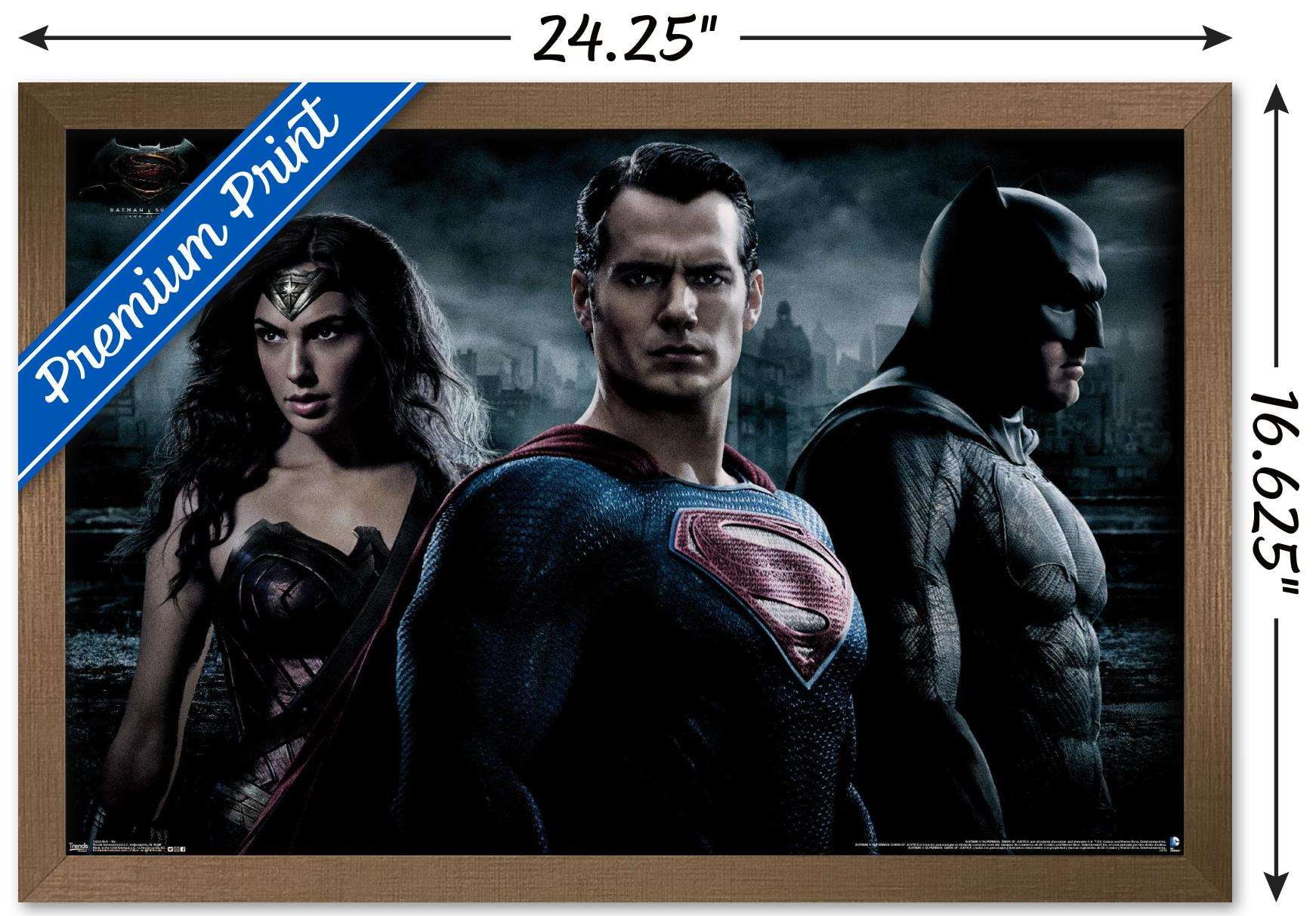 DC Comics Movie - Batman v Superman - Trio Wall Poster, 14.725" x 22.375", Framed