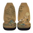 thumbnail image 5 of POLERO Bamboo Swallow Moon Design Stretchy Front Seat Cover for Automotive Interior, Polyester Non-Slip Vehicle Seat Covers Car, 5 of 13