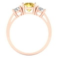 thumbnail image 3 of 1.5 ct Round Cut Simulated Yellow Diamond 3 Stone 18K Rose Gold Womens Engagement Ring, 3 of 4