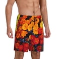 thumbnail image 2 of Pofeuu Marigold Flowers In Different Colors Print Men's Soft Woven Elastic Waistband Sleep Pajama Short-4X-Large, 2 of 6