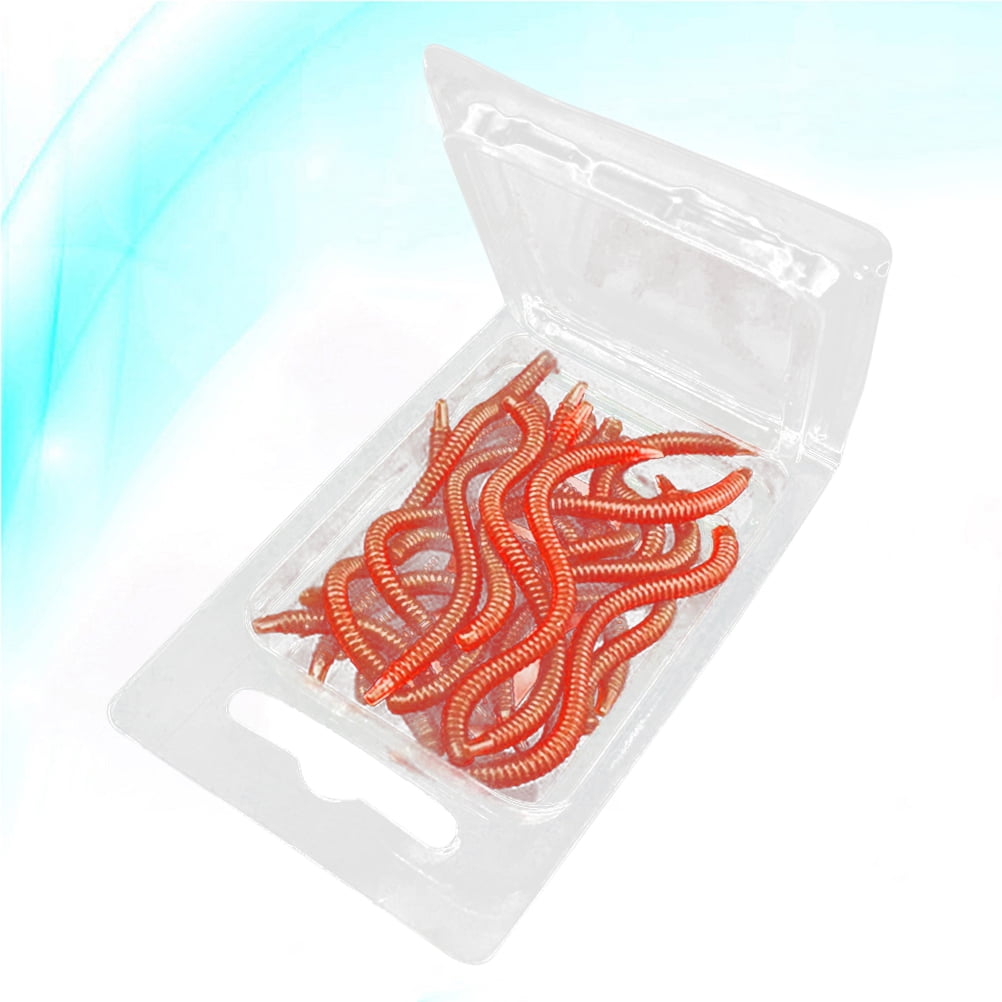 SASABAXI 20-Pack Reusable Artificial Earth Worms 3.1 Inch Soft Bait for Fishing Lures