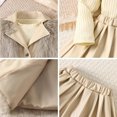 thumbnail image 7 of Kiijoy Girls 3Pcs Outfits Ribbed Knit Long Sleeve Top Leather Pleated Skirt Vest Set, Sizes 2-3, 7 of 7