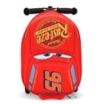 thumbnail image 2 of Disney Cars Lightning McQueen 18" Scooter Luggage for Boys, Girls, Unisex | Cars Kids Luggage with Wheels | Lightning McQueen Carry On Ride On Suitcase for Kids, 2 of 7