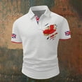 thumbnail image 2 of Telankuip British Celebration Flag Print Polo Shirts for Men Classic Lapel Button Short Sleeve Pullover Top Summer Soft Comfy Breathable Waffle Tee for Business Leisure Wear 2-White XXXL, 2 of 3