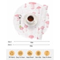 thumbnail image 6 of 13 Inch Round Placemats Set of 4, Pink Mushroom Non Slip Heat Insulation PP Table Mats, Vintage Botanical Autumn Farmhouse Washable Place Mats for Kitchen Dining Party Table Decor, 6 of 7