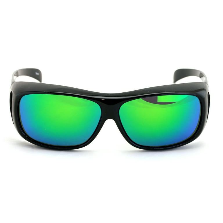 Polarized Fit Over Glasses Sunglasses Rectangular Frame 63MM Black
