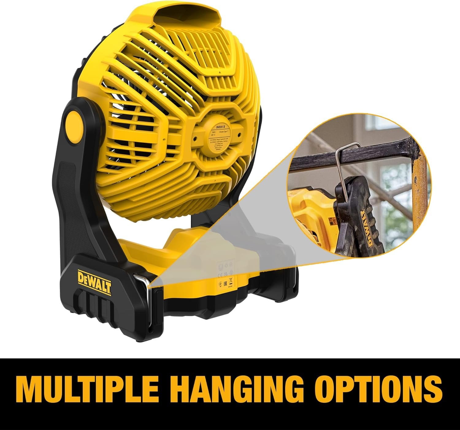 DEWALT 20V MAX Jobsite Cordless Fan DCE512B - Portable, Bare Tool Only