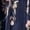 Navy Blue, variant on Navy Blue Floral Pleated Midi Dress With Short Sleeve Crew Neck And Tie Waist