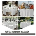 thumbnail image 4 of 12-Pack White Round Plastic Tablecloth Disposable – Size: 108 Inches – Round Plastic Table Cloths for Parties, Picnics & Formal Events, 4 of 7
