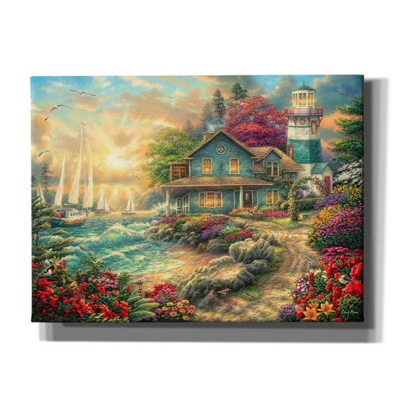 Epic Graffiti 'Sunrise by the Sea' by Chuck Pinson, Canvas Wall Art, 54"x40"