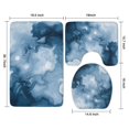 thumbnail image 3 of Blue White Marble Pattern Bathroom Rugs Sets 3 Piece,Toilet Cover Set,Absorbent Non Slip Bathroom Mats Sets with U-Shaped Contour Rug Toilet Rug Set, 3 of 5
