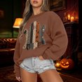 thumbnail image 2 of Yuhangmm Halloween Sweatshirts for Women Halloween Graphic Hoodless Sweatshirt Cozy Casual Pullover for Autumn Seasonal Parties Brown XL, 2 of 4