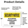 thumbnail image 2 of (2 Pack) No Dumping Surveillance Camera $50 Fine OSHA Security Notice Sign, 2 of 7