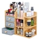 thumbnail image 1 of Organizador de maquillaje Organizadores cosméticos para el cuidado de la piel de encimera con 3 soportes para brochas de maquillaje/3 cajones/7 estantes de almacenamiento Elegante organizador de almac, 1 of 5