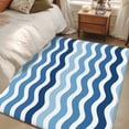 thumbnail image 4 of Blue Gradient Washable Area Rug 3x5 Water Ripple Striped Modern Low-Profile Large Area Rugs with Non Slip Backing Indoor Floor Carpet for Entrance Living Room Bedroom Home Office, 4 of 9