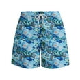 thumbnail image 3 of VBTAPA Big and Tall Swim Trunks for Men Sea Turtles Print Board Shorts Elastic Waist Drawstring Beach Shorts Quick Dry Surf Swimming Shorts with Pockets Blue#2 XXXXL, 3 of 6