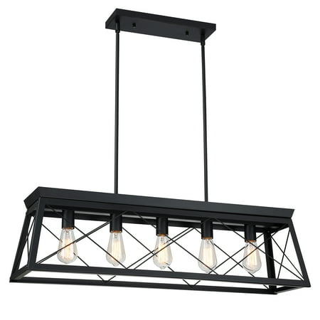 5-Light Kitchen Moden Island Linear Pendant Chandelier for Dining Room